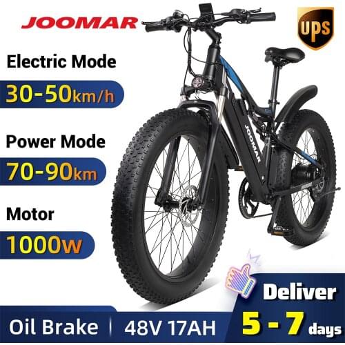 JOOMAR 1000W Electric Fat Bike 4.0 JM03 Plus Ebike 48V 17AH Mountain Bike Snowbike Sport Cycling Electronic Bikes for Adult