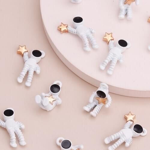 10pcs Enamel Astronaut Stars Charms for DIY Bracelets & Necklaces 2 Styles Handmade Jewelry finding