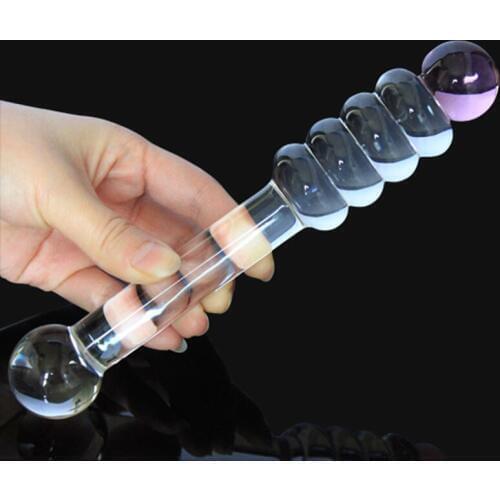 Crystal Penis Glass Vagina Massage Dildo Anal Anus Plug G-spot Stimulation Sex Toy for Couples