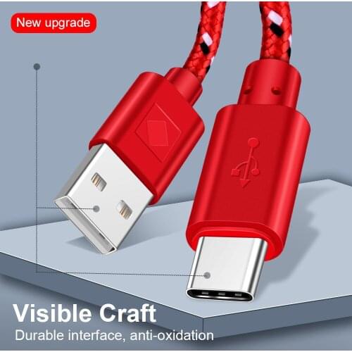 Fast Charging USB Type C Cable 1m 2m Charger for huawei p9 p10 p20 mate 10 pro lite samsung S9 S10 Plus s8 Note 9 data cable