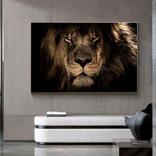 African Lions Canvas Painting Wall Art Wild Animals Posters And Prints Cuadros Lion Pictures For Living Room Decoration Mural