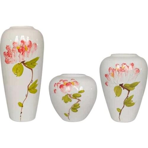 Chinese Hand Painted Flower Designs Ceramic Floor Table vase for Living Room Home Decor