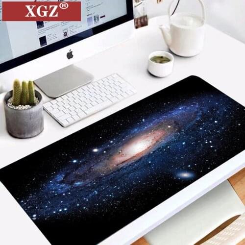 Xgz Universe Starry Sky Mouse Pad Computer Game Non-slip Natural Rubber Cartoon Mouse Pad Player Table Mat Large 300x800mm PC CS