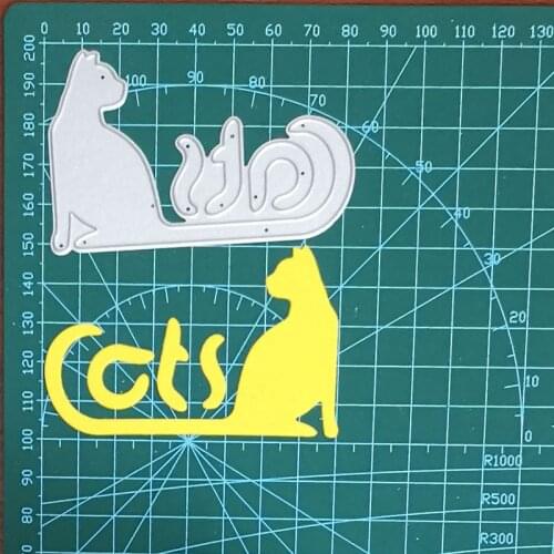 Metal Cutting Dies Cats Letters Craft Knife Blade Punch Die Stencils for Scrapbook Paper Card Making Die Template 2021 new
