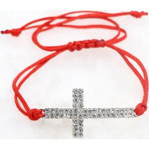 Fashion Adjustable Cross Woven Bracelet Lucky Red Cord String Bracelets Bangle Men Women Jewelry Xmas Gifts