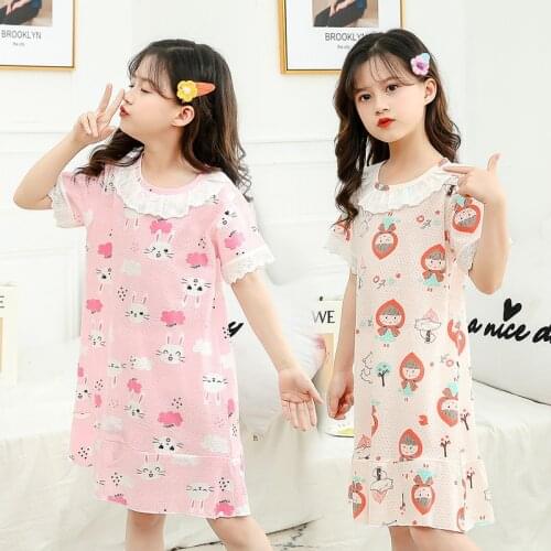 Girls Night Dress Kids Nightgowns for Medium Big Kids Children Teenagers Summer Sleep Dresses Sleepwear Pajamas Summer Clothing