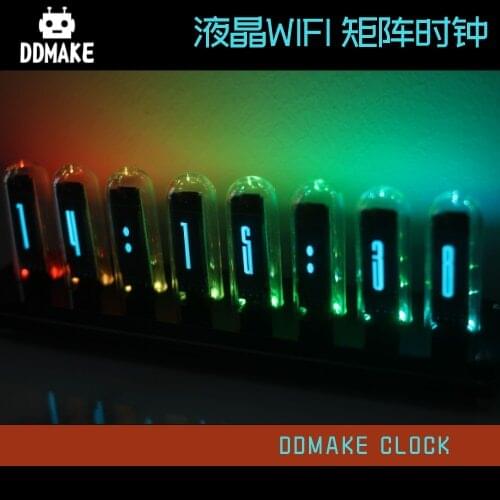 OLED IPS Clock Vintage Digital Nixie Clock 8 Bit Time Photo Display Retro Desk Clock IPS Module and Glass Home Decoration