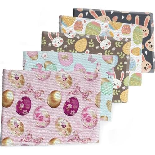 50*145CM Holiday Easter Day Fabric Egg Printed Polyester Cotton Twill Fabric Patchwor Printed