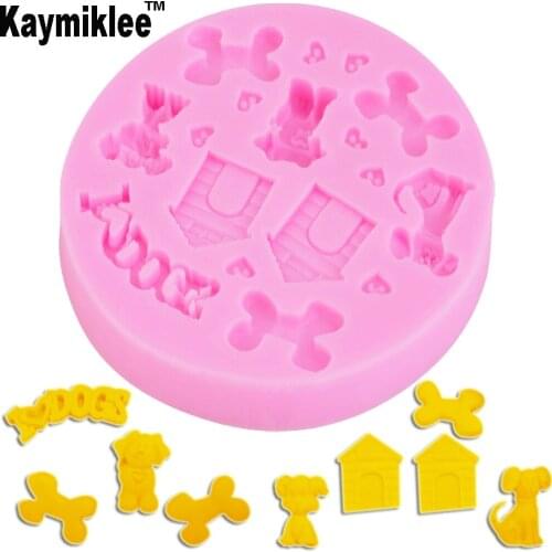 Puppy Dog House Bone UV Resin Silicone Mold Fondant Chocolate Candy Gumpaste Surgarcraft Crystal Epoxy Soft Clay Bake Tools m004