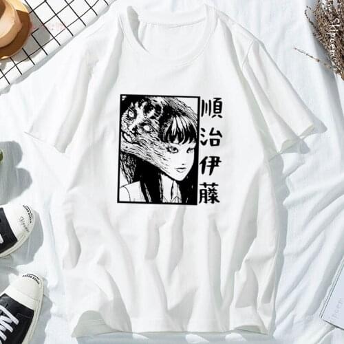 % 100 Katoen Harajuku Top T-shirt vrouwen Print Japanse Hokkien Horror Comics Retro Half Mouw Vrouwen Femme Kostuum 2020 tops