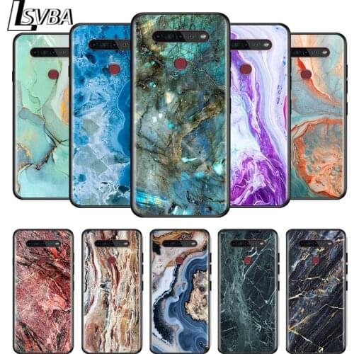 Vintage marbling For LG G8 V30 V35 V40 V50 V60 Q60 K40S K50S K41S K51S K61 K71 K22 K31 K42 K92 ThinQ Black Soft Phone Case