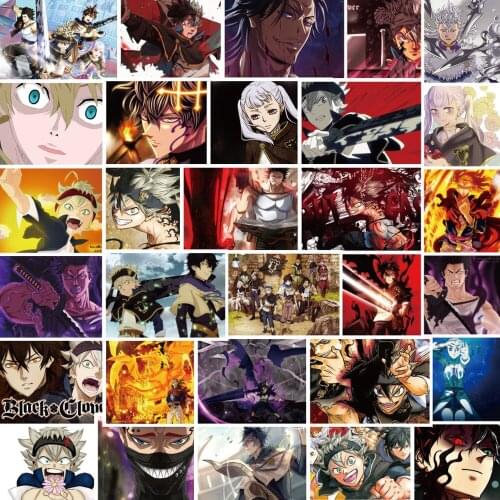 30Pcs/set Black Clover Cartoon Anime PVC Waterproof Stickers For Motorcycle Snowboard Luggage Scrapbook Laptop Skateboard