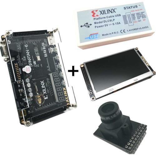 Xilinx FPGA video processing kit XC6SLX9 development board + Platform USB Download Cable+4.3 inch TFT LCD+OV5640 Camera XL017