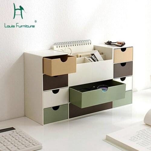 Louis Fashion Storage Box Simple Desktop Drawer Type Multifunctional Stationery Storing Office Multi Storey Plastic