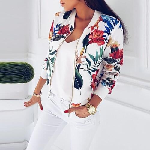 Leopard Printed Womens Jackets Plus Size Coat O-Neck Long Sleeve Short Bomber Jacket Casual Tops Jacket Woman Spring 2019