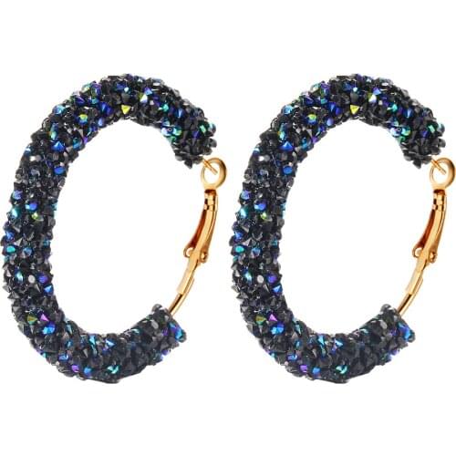 Women Circle crystal Hoop Earrings AM0634