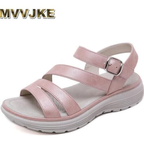 MVVJKENew Women Shoes Comfortable Sandals Ladies Slip-on Wedge Sandals Sports Beach Walking Shoes Summer Fashionable Leisure Sho