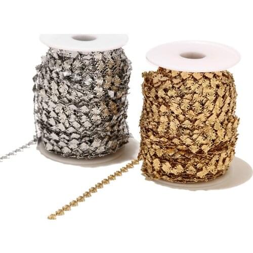 1Meter 6mm Width Gold Tone Stainless Steel Heart Charms Handmade Link Chains For Love DIY Necklaces Bracelets Jewelry Making