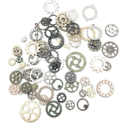 20Pcs/Pack Mixed Colors Accessory Supply Charms, Steampunk Gears, Wheel Cogs, Watch Gear, Random Sizes for Jewelry