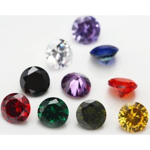 15 mix colors Cubic Zirconia Stone Round Shape Brilliant Cut Loose CZ Stones Synthetic Gems Beads For Jewelry 0.8~12mm AAAAA