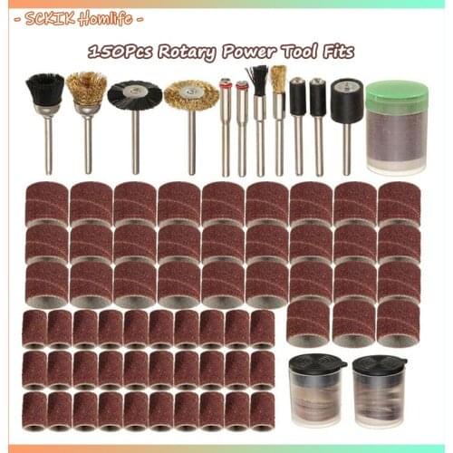 150Pcs Rotary Power Tool Fits Dremel 1/8\" Shank Sanding Polish Accessory Bit Set R9JC