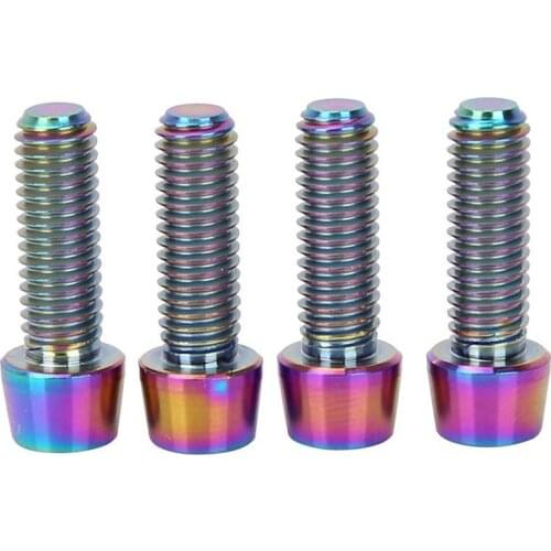 4Pcs Bicycle Handlebar Stem Screw M5x15mm M6x18mm Titanium Alloy Mountain Bike Stem Bolts Fixed Screws