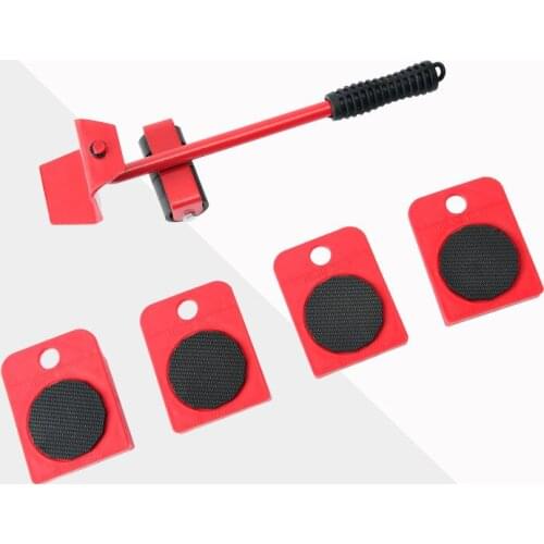 Furniture Mover Set Furniture Mover Tool Transport Lifter Heavy Stuffs Moving Wheel Roller Bar Hand Tools 5 Pcs Set