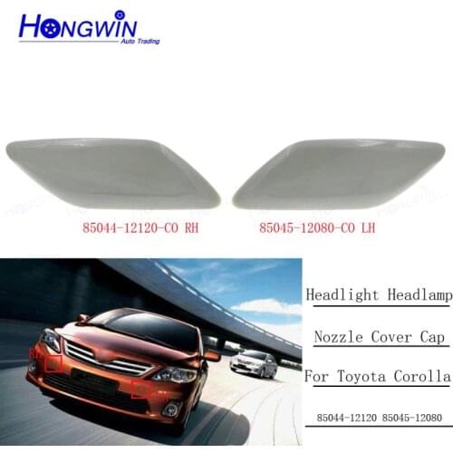 85044-12120 85045-12080 Pair Front Bumper Headlight Headlamp Washer Nozzle Cap Cover Left / Right For Toyota Corolla 2006-2013