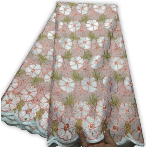 Cotton lace Bridal Lace African Swiss Voile Lace Embroidered High Quality 2017 Nigerian lace fabric for wedding dresses XY2121