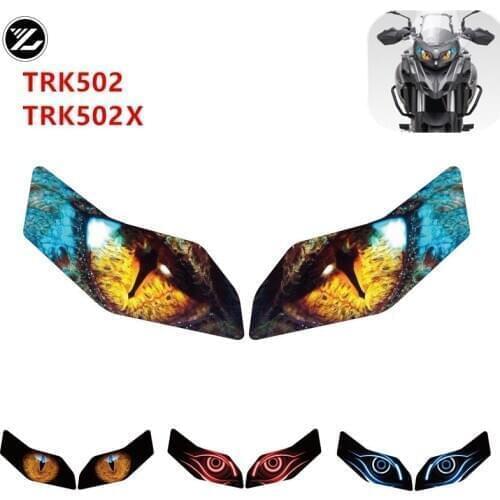 For Benelli TRK502 TRK502X Motorcycle accessories Front Fairing Headlight Guard Sticker Head light protection Sticker