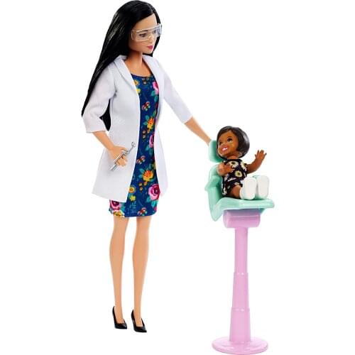 Barbie® Dentist Doll and Playset, Black Hair, with Small Patient Doll and Accessories