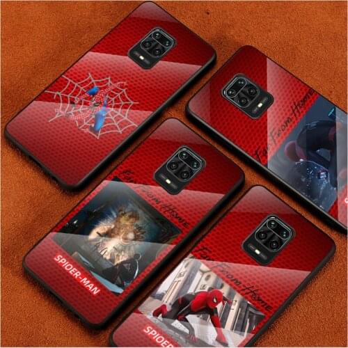 Art Style Spiderman For Xiaomi Redmi Note 10 10S 9T 9S 9 8T 8 7 Phone Case Tempered Glass Hot New Shell Luxury Cove