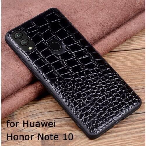 Back Case for Huawei Honor Note 10 Genuine Leather Phone Shell Fundas Skin Cover Bag with Free Tempered Glass Screen Protector
