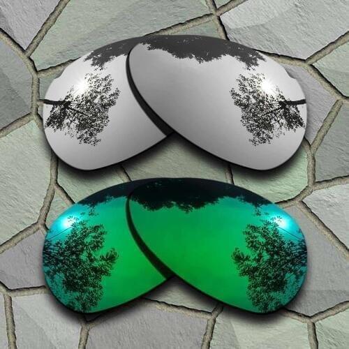 Chrome Titanium&Jade Green Sunglasses Polarized Replacement Lenses for Oakley Crosshair S