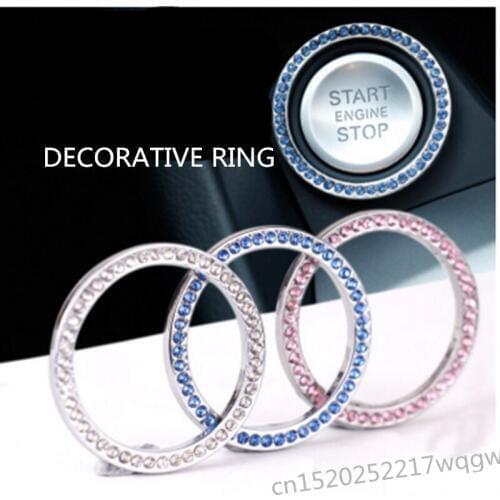 Crystal Car Engine Start Stop Ignition Key Ring For Volkswagen VW POLO Tiguan Passat Golf MK4 EOS Scirocco Jetta MK5 MK6