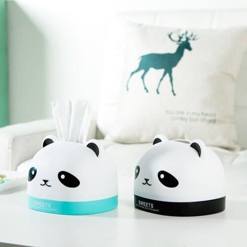 Panda Cartoon Box Tissue Box Paper Towel Dispenser Tissue Box Desktop Paper Tube Household Paper Towel Napkin Box