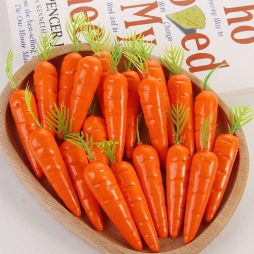 30pcs Carrots Mini Artificial Plastic Foam Carrot Fruit and Vegetable Berry Wedding Christmas Family Kitchen Decoration
