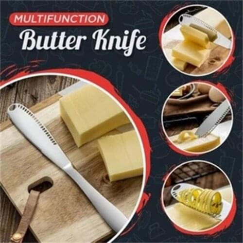 Multifunction Stainless Steel Butter Knife with Hole Cheese Dessert Jam Knife Cutlery Tool Kitchen Toast Bread Knife Tableware
