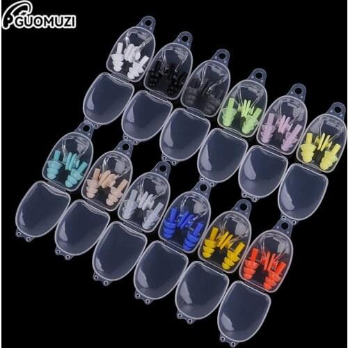 Soft Swimming Earplugs Nose Clip Case Protective Prevent Water Protection Ear Plug Waterproof Soft Silicone Swim Dive Supplies