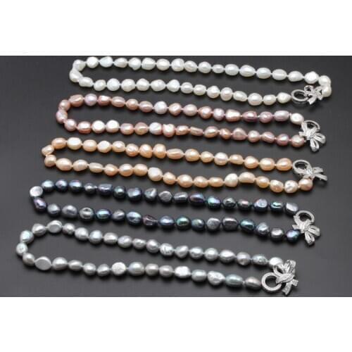 Real Freshwater pearl necklace 11-12mm baroque wedding jewelry girl birthday best gift white natural pearl necklaces 20" 001