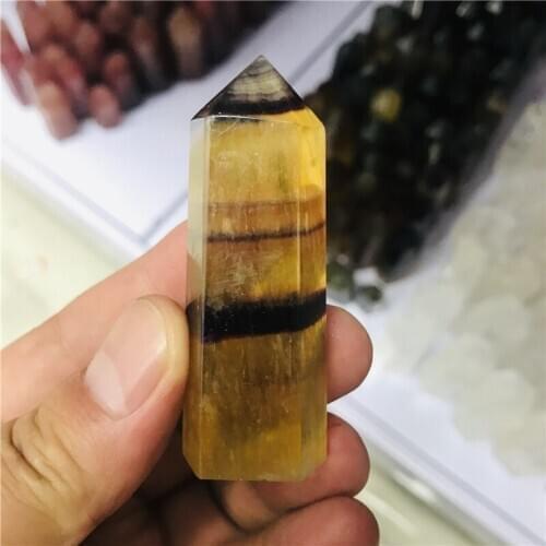 Natural yellow fluorite crystal quartz crystal bar gem cures home decoration crafts