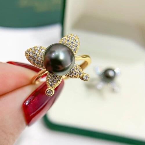 New Arrival 925 Sterling Silver Adjustable Free Size Ring Settings Findings Mountings Parts for Pearl Corals Jade Crystal Agate