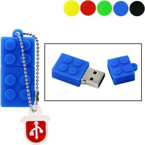 New Arrive Pendrive Cartoon Building Blocks Usb 2.0 Usb Flash Drive Silicone Blocks Pen drive 4GB 8GB 16GB Mini Memory Storage