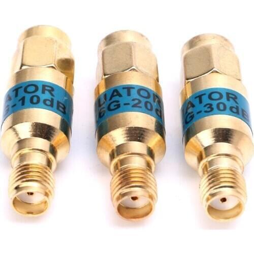 New Arrival Golden Attenuator SMA-JK Male to Female RF Coaxial Attenuator 2W 0-6GHz 30db Drop Shipping Support