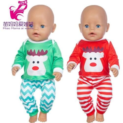 New born baby doll clothes santa claus pajama set 40cm Nenuco Ropa y su Hermanita outwear 18-inch girl doll outfit