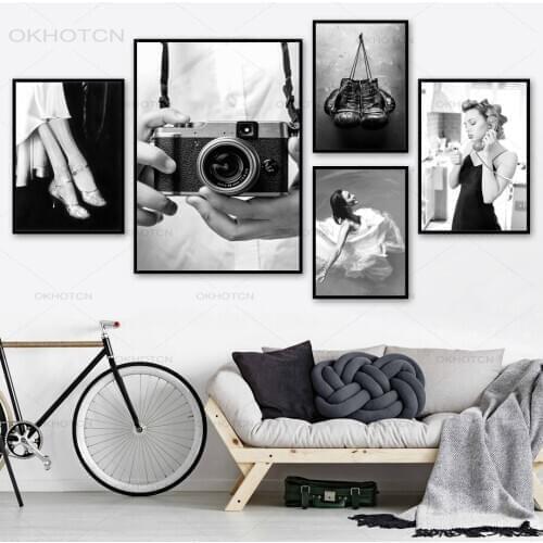 Vintage Camera Girl Posters and Prints Fashion Kitchen Calls Canvas Painting Nordic Wall Art Pictures for Living Room Home Decor