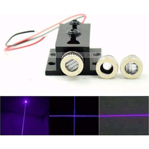 Q-BAIHE Adjusted Violet Blue Diode Lasers 405nm 50mw Dot/Line/Cross Module w/ Heatsink