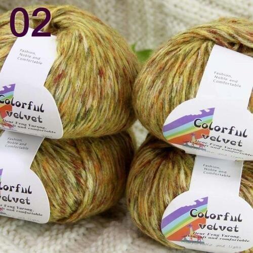 Sale 4SkeinsX50gr Luxury Soft MOHAIR Colorful Shawls Hand Knit Crochet Yarn Colorful Pistachio 824-02-4