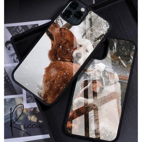 Snow scarf dog Phone Case Rubber for iPhone 12 11 Pro Max XS 8 7 6 6S Plus X 5S SE 2020 XR 12 Mini case