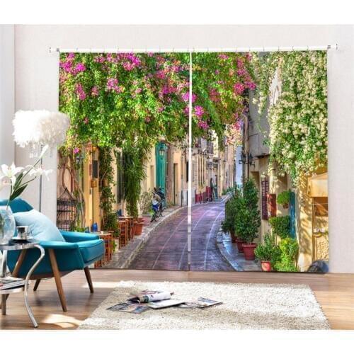 Luxury Quiet street 3D Blackout Window Curtains For Bedding room Living room Home Wall decorative Hotel Drapes Cortinas